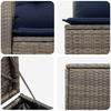 Sofa Set 5 pcs. Gray and Navy Blue Poly Rattan and Steel