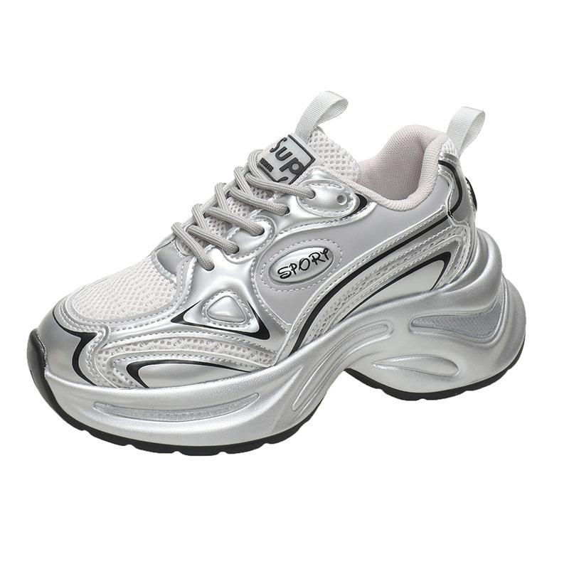 

Толстая подошва, увеличивающая рост, дышащие кроссовки для папы, женские весенне-летние новые туфли на платформе, женский обувной тренд 40