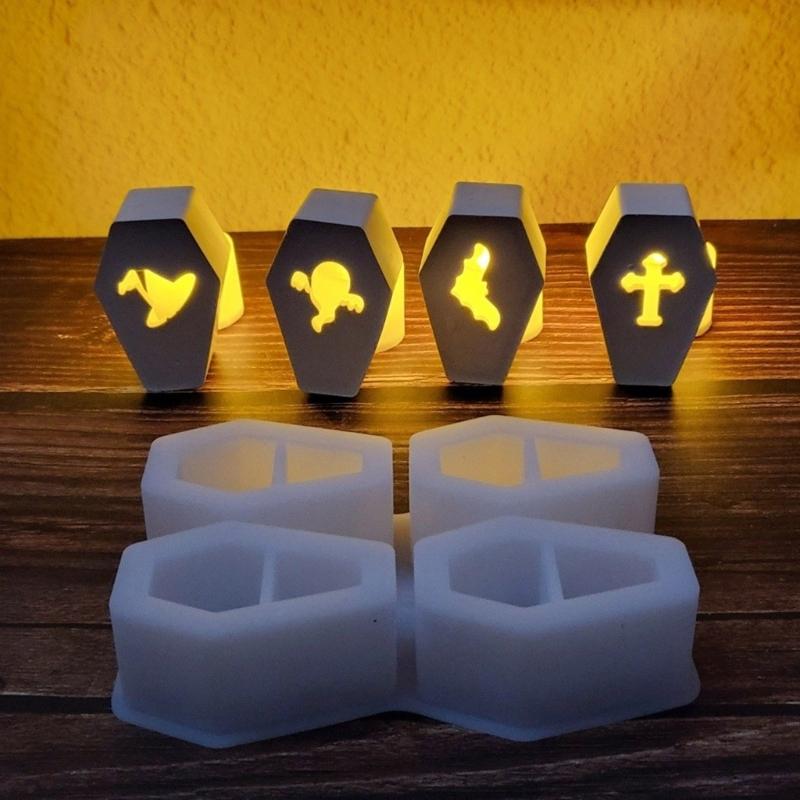 Silikon Sargformformen Halloween Party Dekoration Zubehör Kreativer Schmuck Seife Kerze Bastelwerkzeug Antihaft