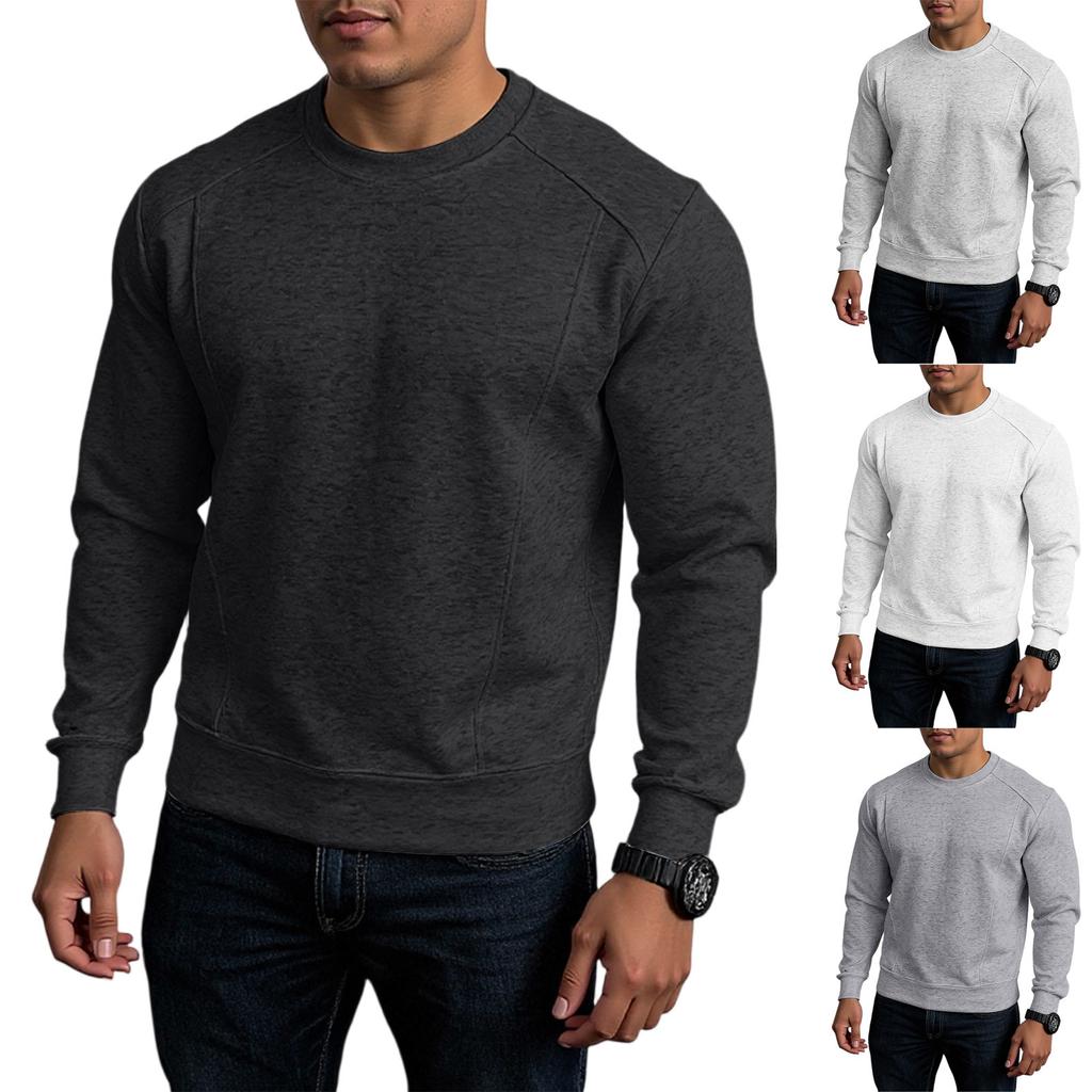 Splicing Round Neck Sweatshirt, Loose Long Sleeved T-Shirt Fashionable Top