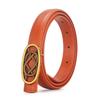 Oval Winding Flower Leather Cowhide Belt Women'S Decorative Dress Suit Retro Belt Women'S Literary Model