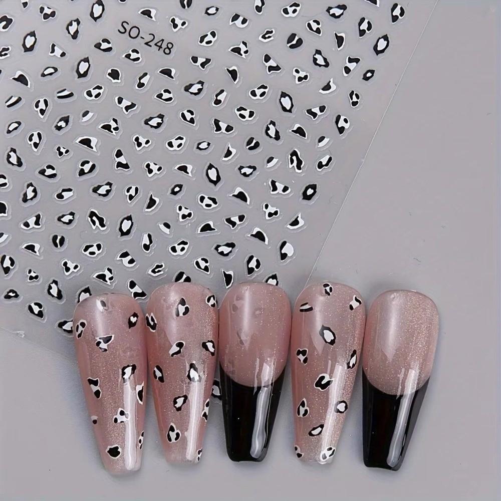 Easy To Apply Leopard Print Nail Stickers Self-Adhesive Nail Sliders  DIY Nail Decoration