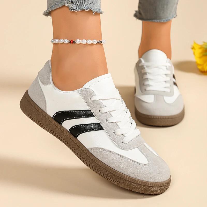 Mixed Colors Lightweight Comfort Vulcanize Shoes Women Thick Sole Non Slip Sneakers Lady Autumn Breathable Lace Up Casual Shoes