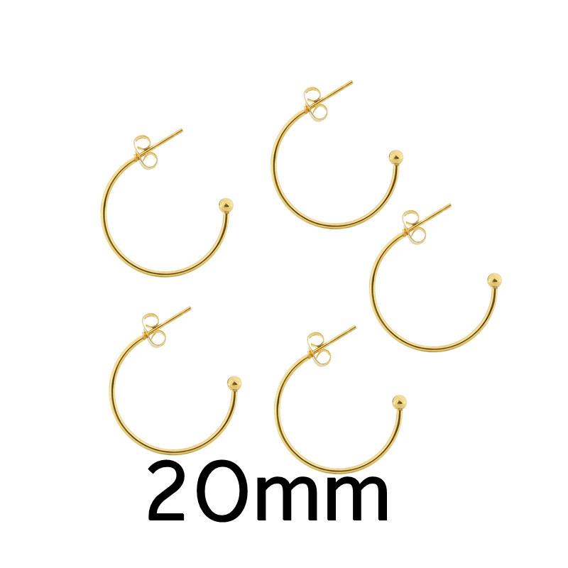 6pcs Stainless Steel C-shaped Ear Hook Earring Pendant Earrings Accessories Ear Pin DIY Handmade Earring Jewelry Making Findings