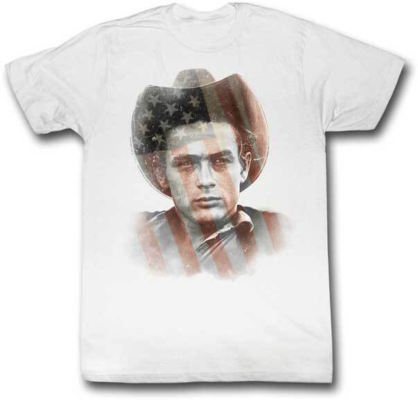 James Dean 1950 Icon Legend American Flag Hologram Bust Photo Men T Shirt XXXL
