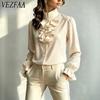 Damenmode Casual Frühling Herbst Einfarbig Druck Langarm Stehkragen Blusen & Hemden