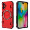 For iPhone 16 Plus Magnetic Case Butterfly Armor Hollow Heat Dissipation PC+TPU Phone Cover
