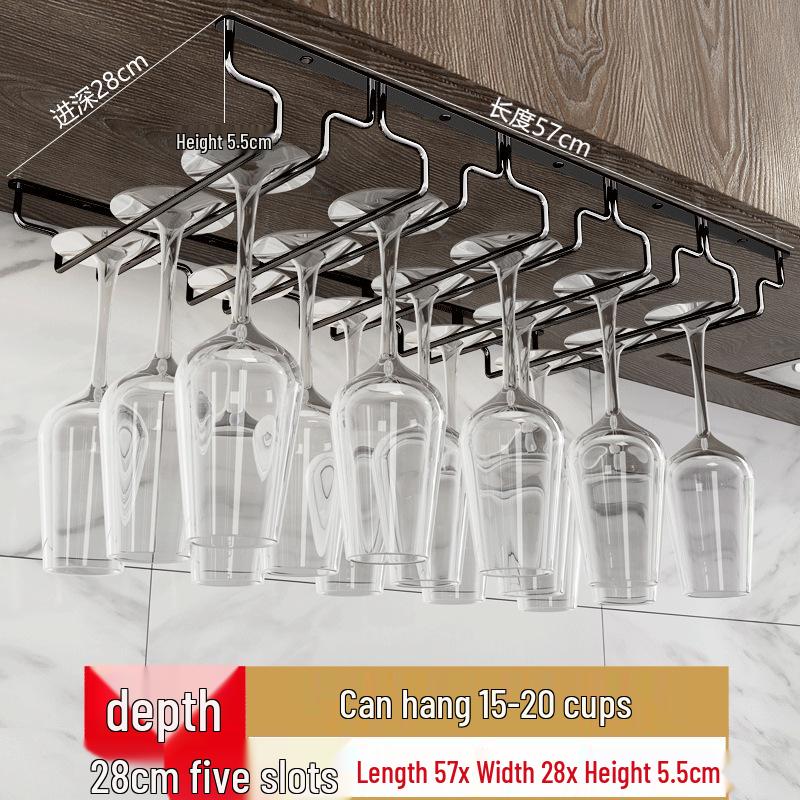 Stainless Steel Hanging Wine Glass Rack for Upside-Down Storage