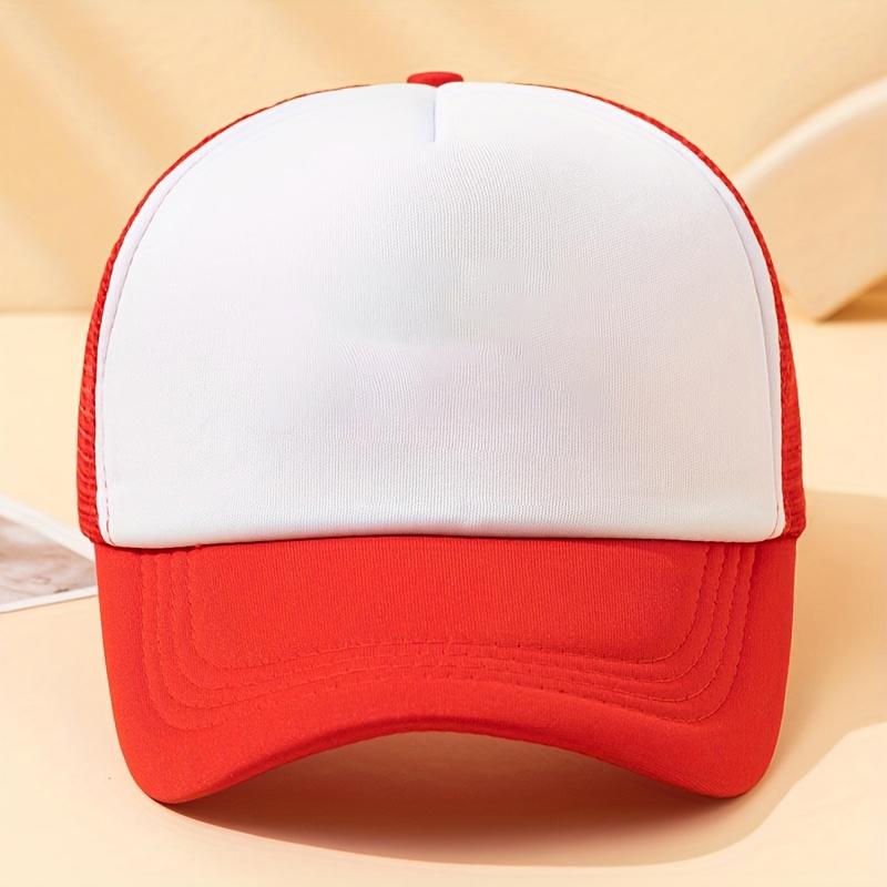 Solid Color Sponge Mesh Cap, Baseball Cap, Breathable for Spring and Summer, Outdoor Sun Protection Hat for Truck Drivers