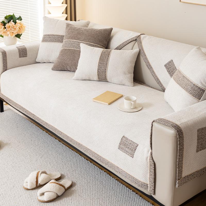 Sjofnil Sofapute Fire Sesonger Universell Sklisikker Pute Rimelig Luksusstil Moderne High-End Lær Sofatrekk Håndklepute