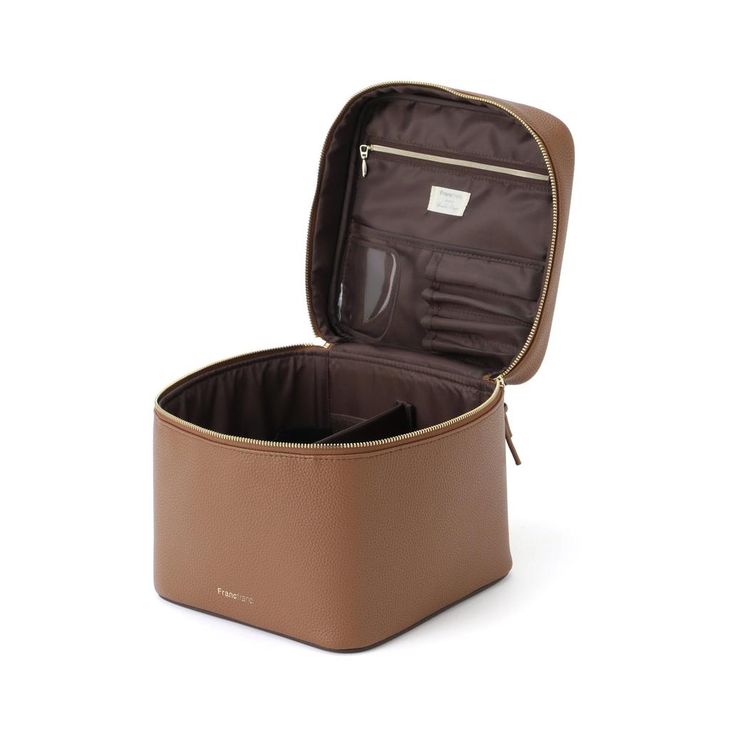 Francfranc Francfranc Bicolor Vanity Pouch L Brown