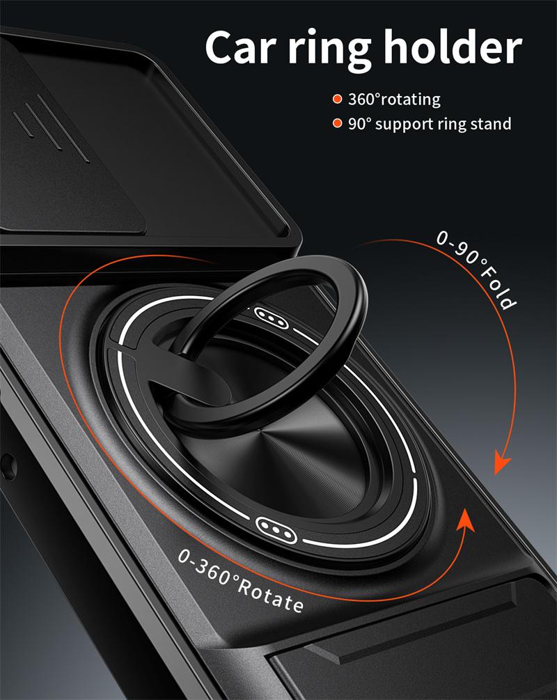 Armor Car Magnetic Ring Case For Motorola Moto G56 G86 G35 G55 G34 G54 G64 G84 G13 G23 G53 Lens Protect Cover Stand Holder Funda