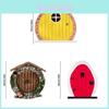 Garden Fairy Door Decoration With Wooden Tree Design For Outdoor Yard Decor