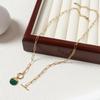 Fashionable Light Luxury Exquisite Necklace for Women, Versatile Personality Simple Natural Stone Pendant Collarbone Chain