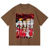 230 g/m² 100% Baumwolle Haikyu V8 Nekoma High Druck Unisex Schweres Baumwoll-T-Shirt