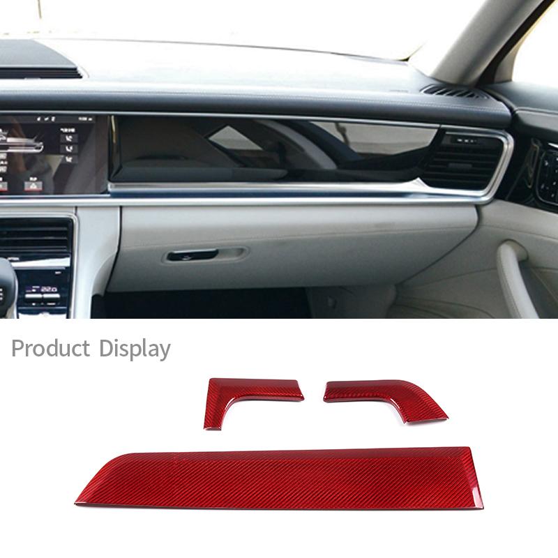 For Porsche Panamera 971 2017-2021 Real Carbon Fiber Car Central Dashboard Panel Decorative Cover Car Interior Accessories