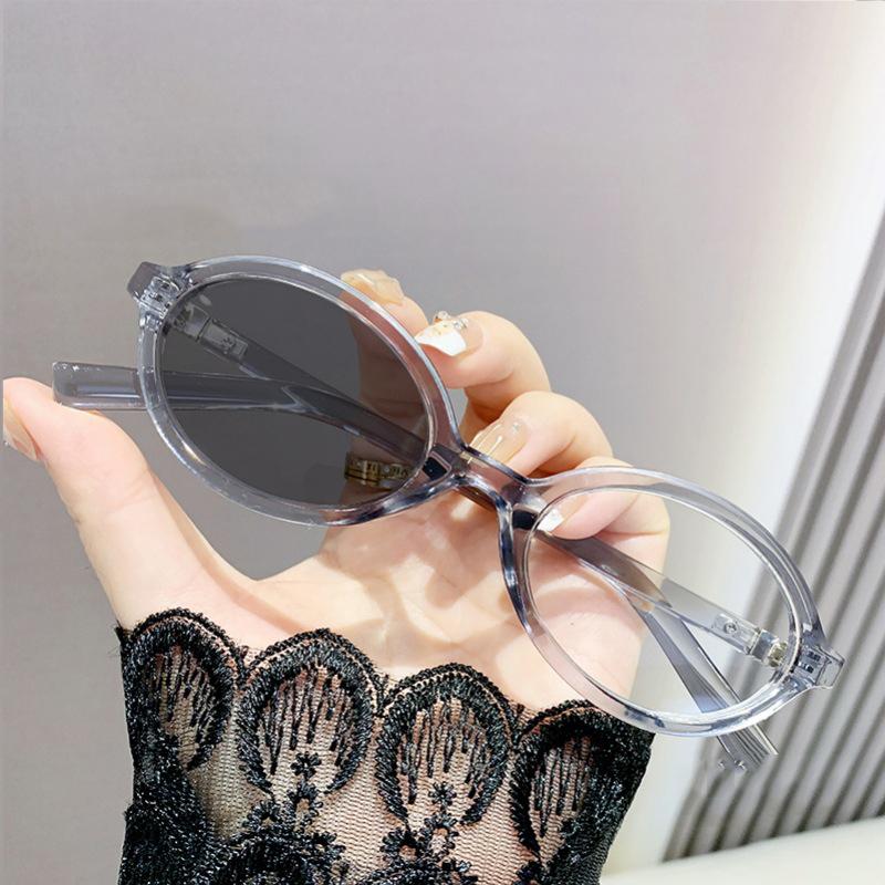 Finished Pochromic Sunglasses with Diopter Fashion Trend Women Men Oval Frame Myopia Glasses Optical Prescription Eyeglasses