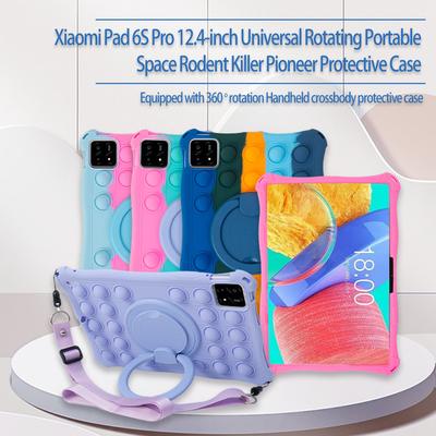 Bubble Toys Weiche Silikonhülle für Xiaomi Pad 6S Pro 12,4 Zoll Drehbarer Griff Ständer Kindersichere Tablet-Hülle