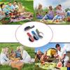 Multifunction 4 In 1 Outdoor Tableware Camping Stainless Steel Folding Pocket Kits