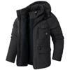 Parka in pile invernale da uomo, giacche antivento calde e spesse con cappuccio, parka da uomo, fodera in pelliccia, capospalla casual in cotone imbottito