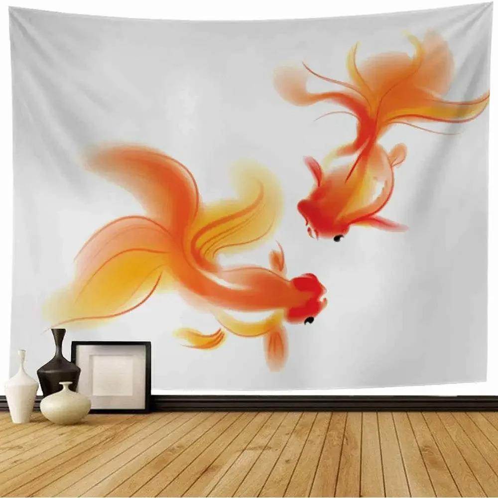Goldfisch Wandteppich Büro Wohnzimmer Dekoration Zuhause Wandteppich