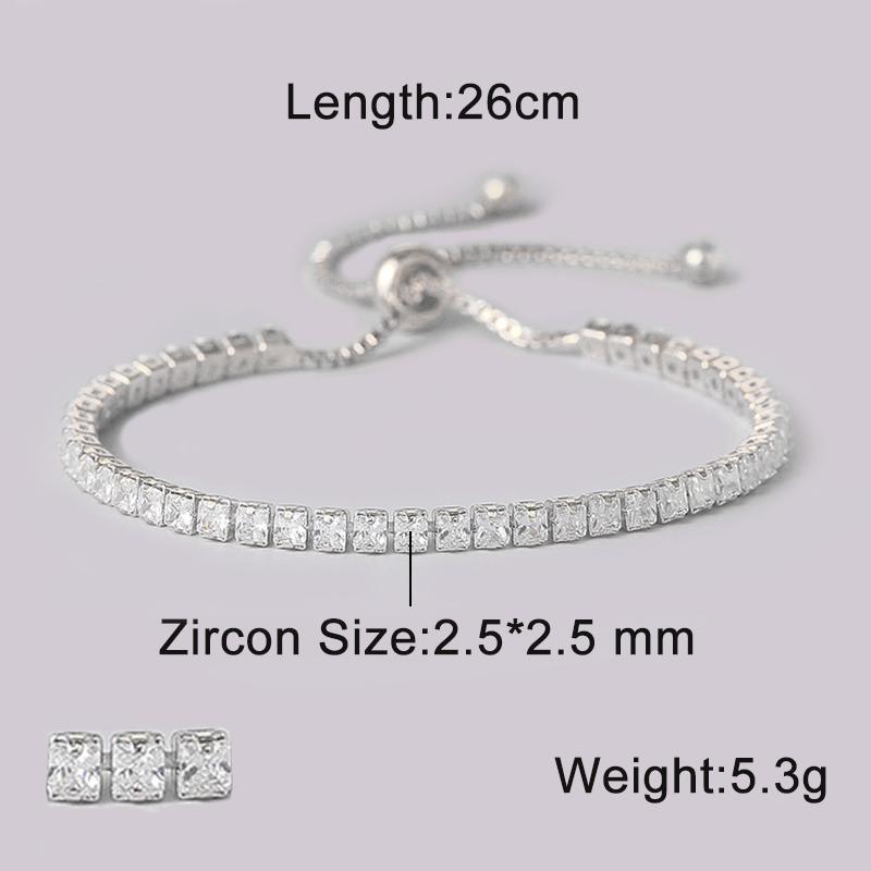 Oval Crystal Tennis Bracelets for Women Korean Fashion Gold Color Adjustable Zircon Chain on Hand Bangle Jewelry Friend Gift 207