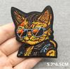 Team Cat Embroidery Patches Appliques For Clothing Diy Sewing Iron On Patches Punk Cartoon Stripes Decoration Accessories