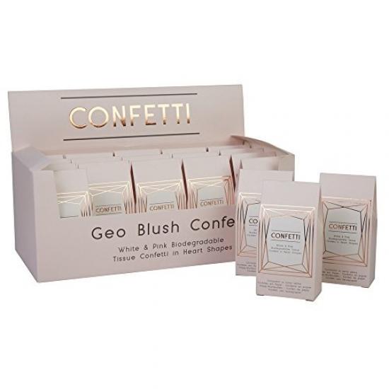 Segnaposto Neviti Geo Blush Per Matrimonio - Confezione Da 25 Cartoncini Con Bordi Geometrici Oro Rosa