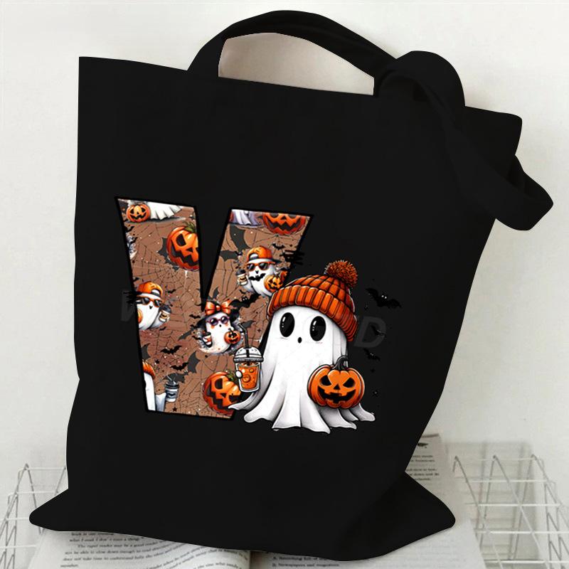 26 Letters Personalized Printing Trend Handbag Commuter Shoulder Bag Canvas Bag