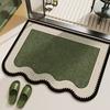 Bathroom Door Mat Super Absorbent Bath Mat Retro Bathroom Rug with Anti-Slip Bottom Diatomaceous