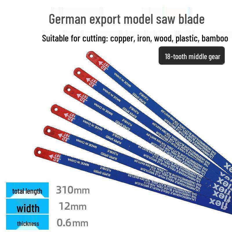 High Carbon Steel Hacksaw Blade for Metal & Wood Cutting - 14/18 Teeth, Handheld