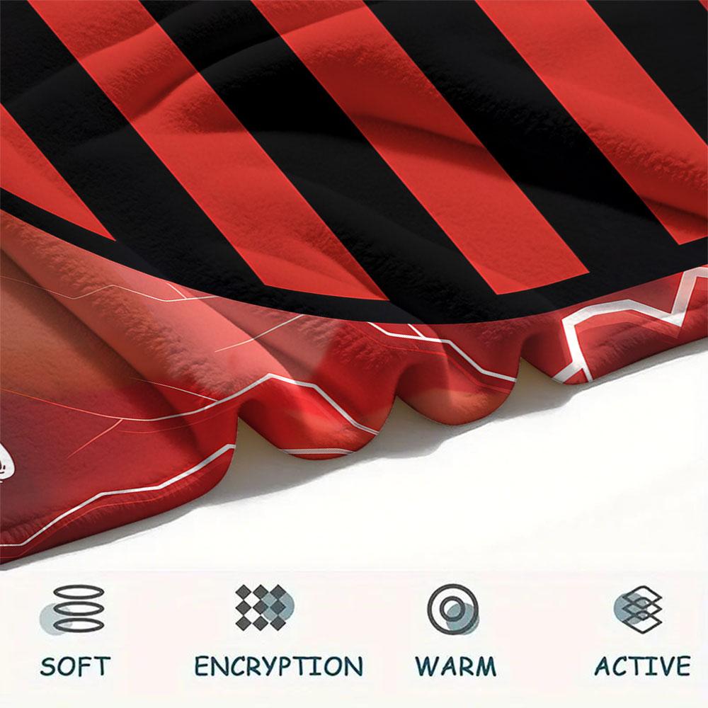 1PC Clube De Regatas Do Flamengo Patterned Flannel Blanket Suitable For All Seasons for Home Decor Warmth and Comfort Gifts Holiday Present