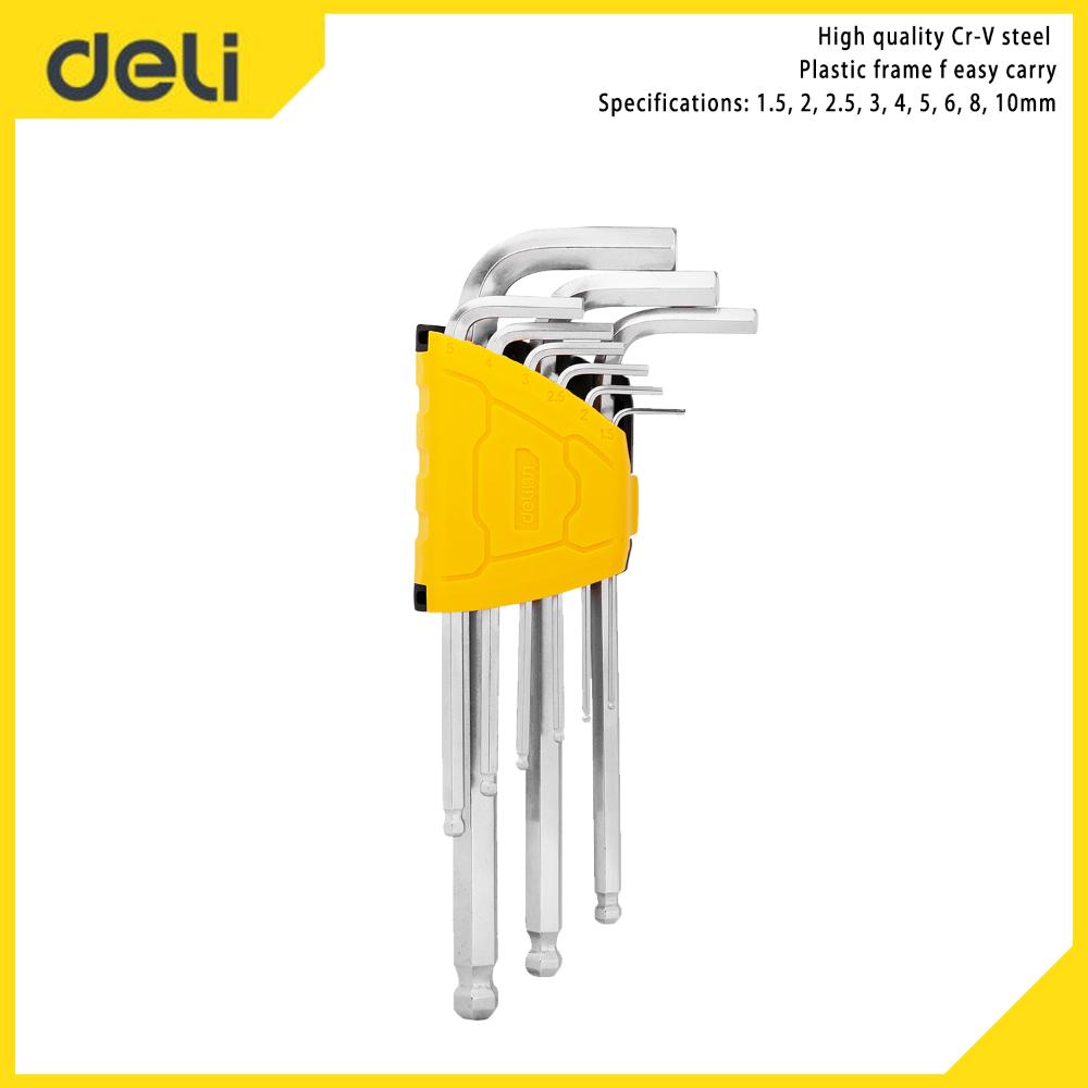 

Deli Tools Набор шестигранных ключей с шаровой головкой, 9 шт. EDL3088