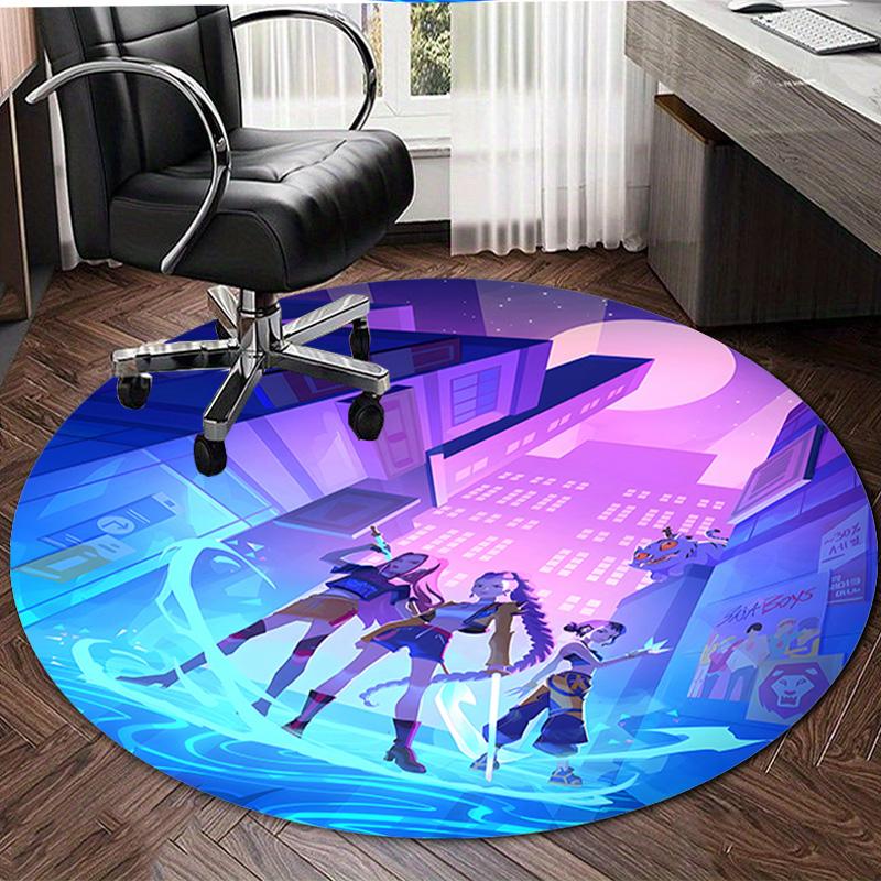 1pc KPop Demon Hunters28 Design Printed Area Round Carpet for Bedroom Living Room Home Decor Rugs Mat Non Slip Mat Rug for Bedside