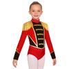 Leotard da Circo per Bambina Strass Manica Lunga Spalline Frangiate Tinta Unita Tuta Costume di Carnevale