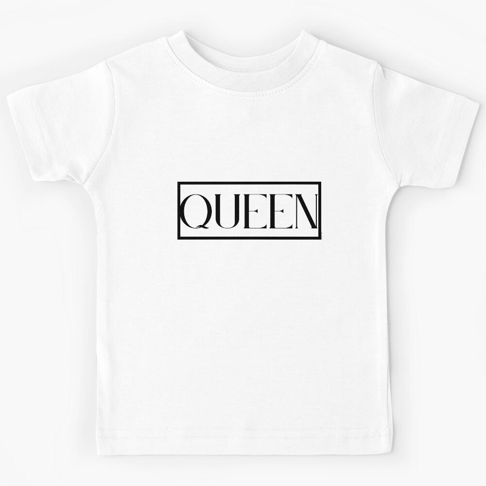 QUEEN | Cute Simple Text Graphic with Black Text Kids T-Shirt 130