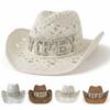 Gehäkelter Braut Wifey Cowboyhut Strassbuchstaben Cowgirlhut Sonnenhut Für Hochzeit Brautparty