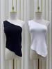 Pure Desire Spicy Girl One-Shoulder Irregular Sleeveless Tank Top - Summer Slimming Inner Wear for Women