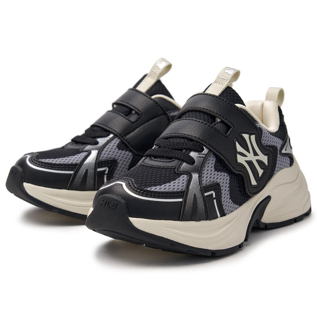 MLB Curve Runner New York Yankees Soft Comfortable Non-Slip Wear-Resistant Breathable Low-Top Casual Shoes Kids sneakers Black 7ASHCB05N-50BKS
