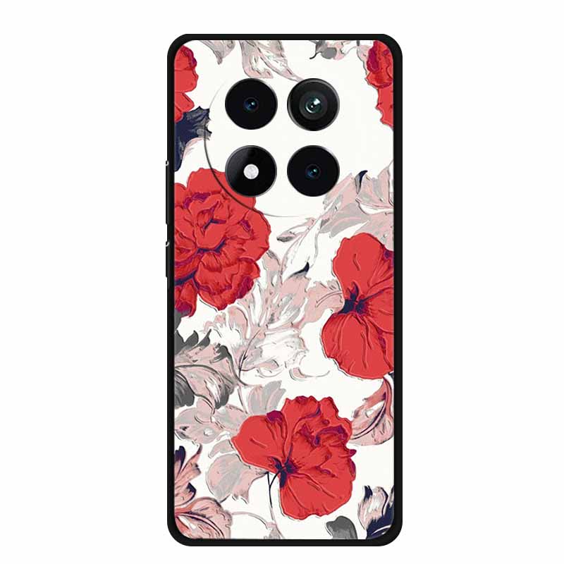 3D Emboss Case For Xiaomi Redmi Note 15 Phone Case Flowers Black Silicone Soft Back Cover Coque For Redmi Note 15 Pro Plus Case