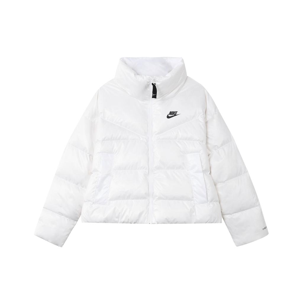 Nike Solid Color Straight Long Sleeve Down Jacket Women Outerwear White DH4080-100