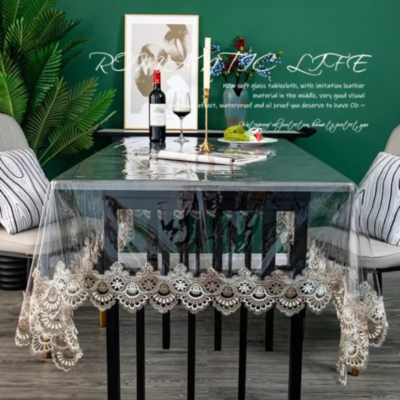 Tischmatte Rechteckig PVC Tischdecke Teppich Wasserdicht Kratzfest Transparent Tischschutz Für Zuhause Küche Esszimmer