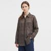 Shop   Women S Collar Neck Amber Check Thin Long Sleeve blouSe mSe Wbl260032