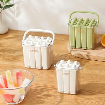With Lid Old Popsicle Mold Silicone Frozen Ice Cream Molds New Long Bar Ice Tray  for Freezer