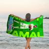 1pc Lamine Yamal Beach Towel with Custom Name, Beach and Seaside Swimming Pool Equipment, Fashion Pattern, Rectangular, Travel Essential