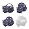 1PC Diy Crystal Dropper Resin Cat Candle Holder Animal Ornament Mirror Silicone Mold
