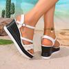 New Summer Roman‑Style Plus‑Size Pearl‑Decorated Thick‑Sole Buckle Fashion Sandals