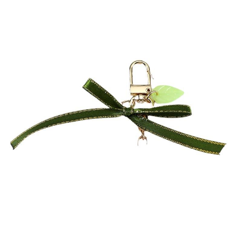 Lily Flower & Pearl Car Keyring with Earphone Case Decoration