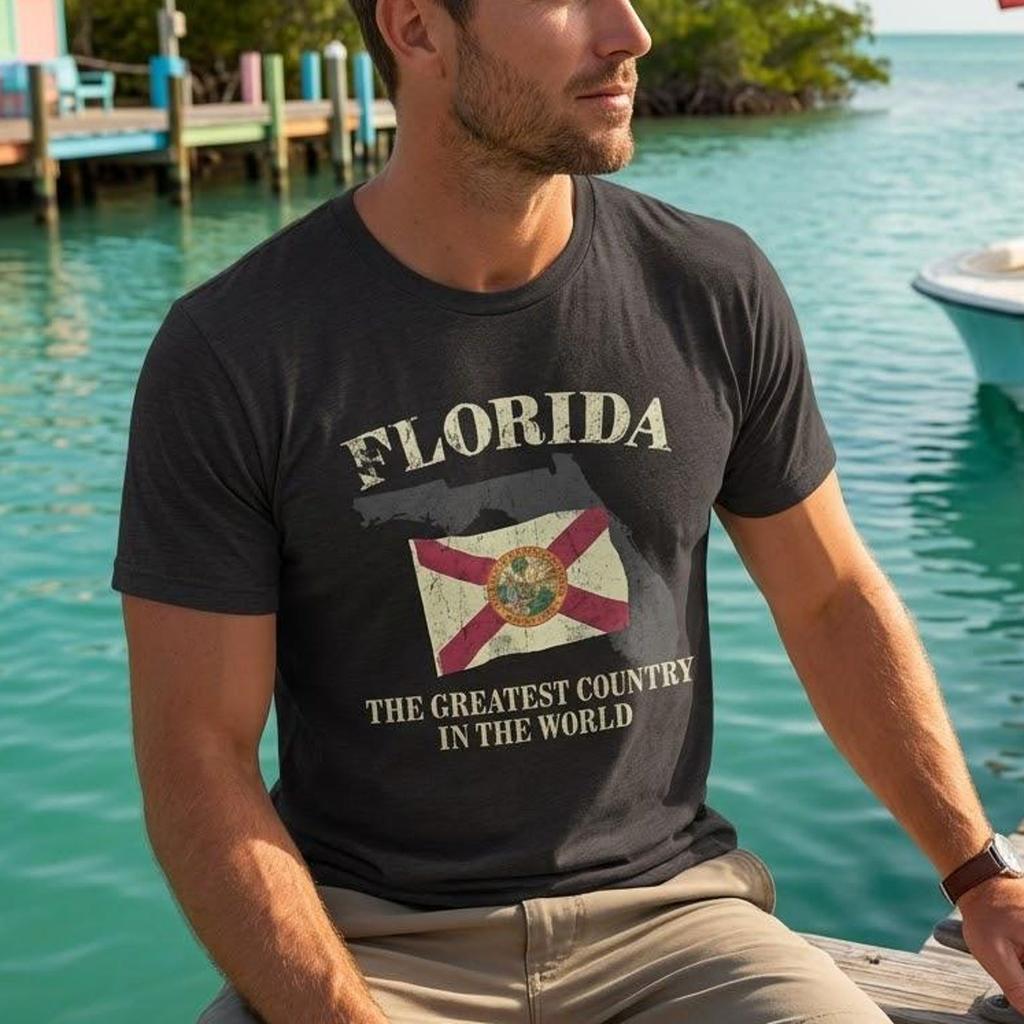 Vintage Florida State Flag T-Shirt, Retro Distressed Graphic Tee