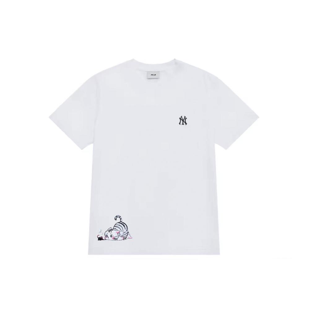 MLB T Shirts Unisex White Crew Neck Straight Fit 3ATSB0153-50WHS(Group51- )
